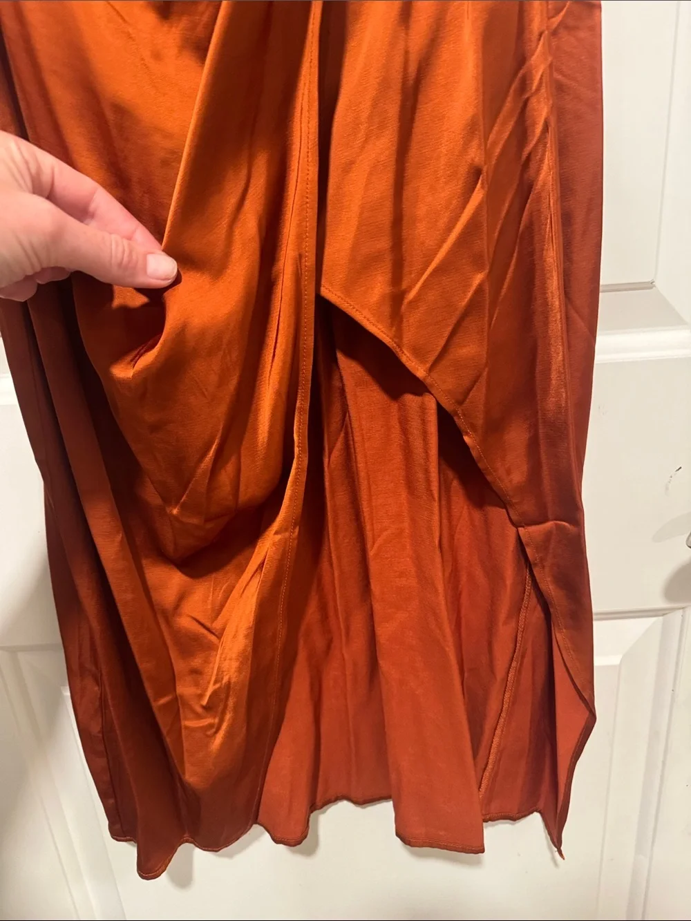 Abercrombie & Fitch Burnt Orange Satin Maxi Dress